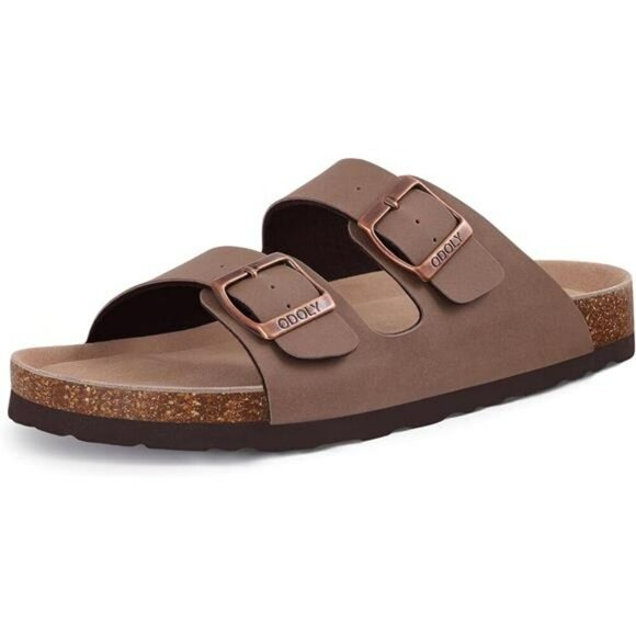 Unisex Cork Slide Sandals Arch Support Adjustable Buckle Summer Outdoor Shoes - Picture 7 of 7